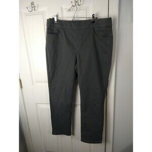 Liz Claiborne Womens 18P Amber Straight Leg Pants  Gray Comfort Stretch Casual